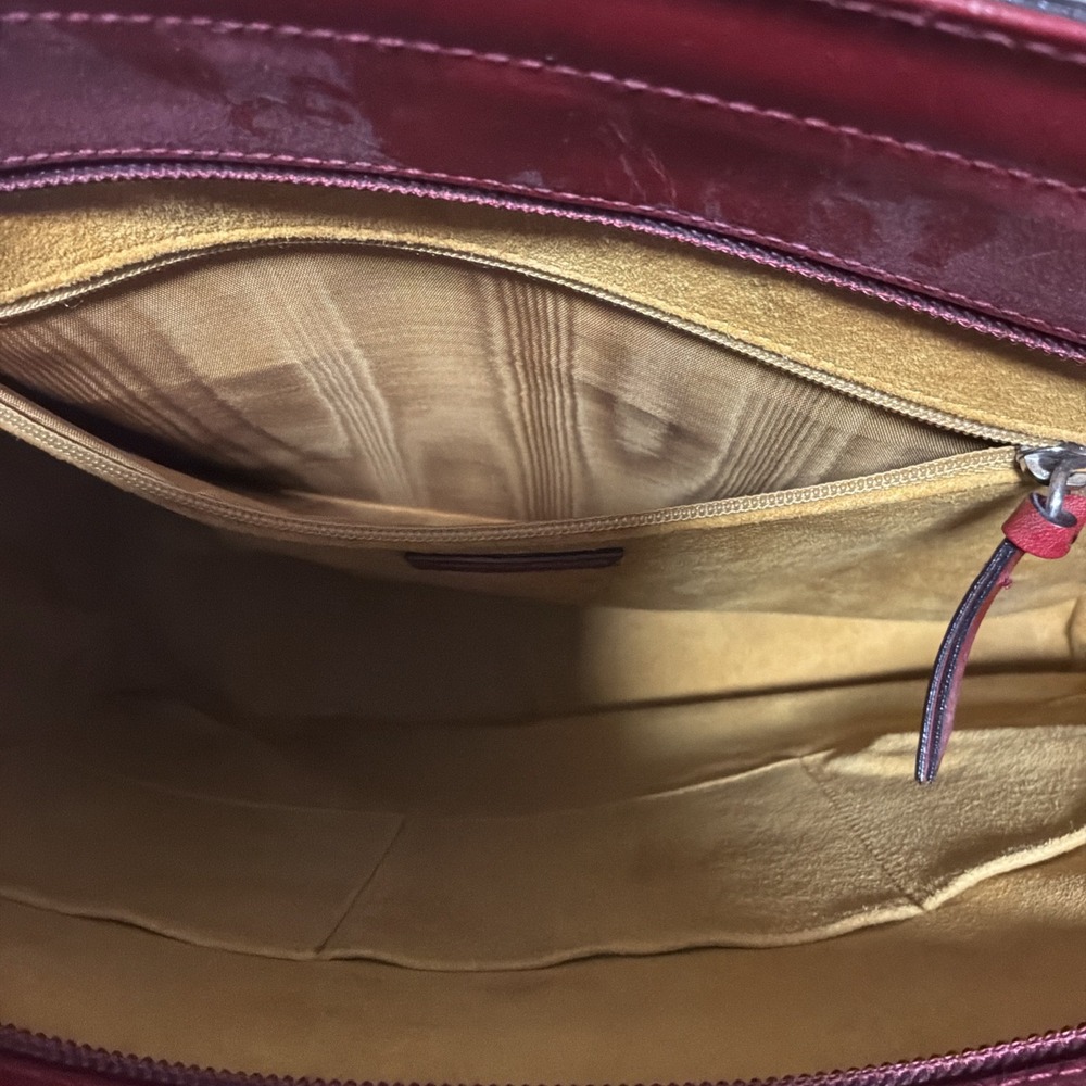 Kate Spade Red Black Colorblock Leather Tote Work Laptop Shoulder Bag Large - Picture 11 of 13